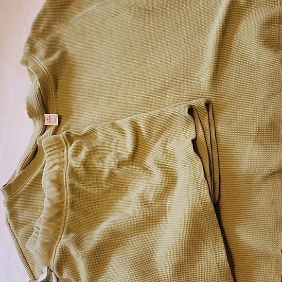 Joe Fresh - Waffle Pajama Sets X 3 - Longsleeve Crop Top With Shorts -L - Picture 8 of 10
